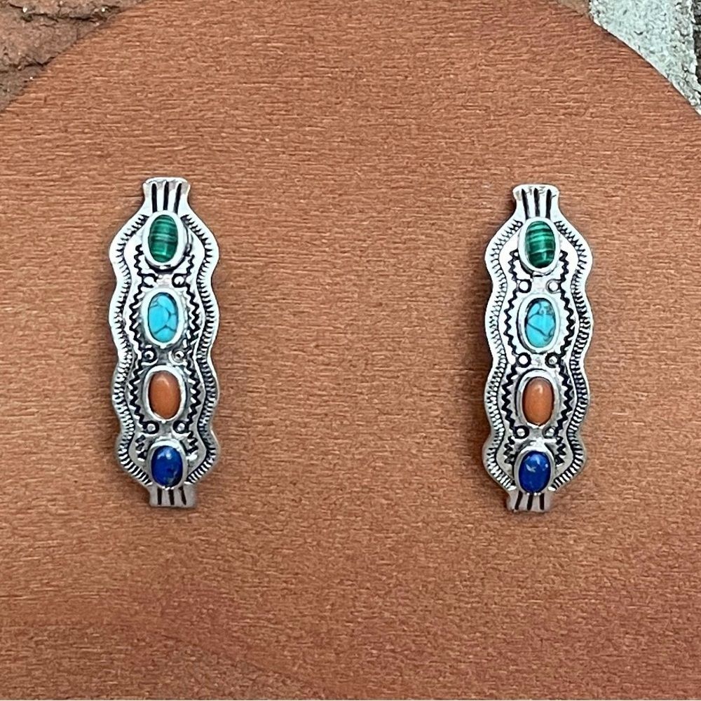 Filigree Multicolor Cluster Earrings